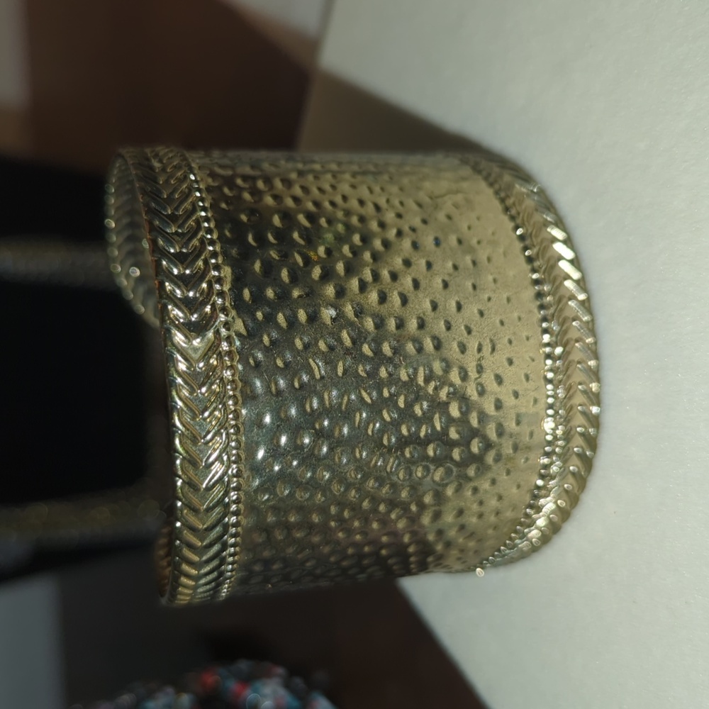 Gold Tone Solid Cuff Bracelet